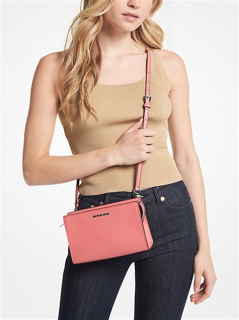 michael kors sheila small faux leather crossbody bag|Sheila Small Faux Saffiano Leather Crossbody Bag .